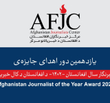 د افغانستان د کال غوره خبریال یولسم دور جایزې ورکولو مراسیم د ګډون بلنه